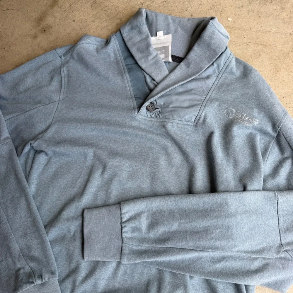 G-Star Raw Shawl Pullover Mens XL Blue Trey Coll SW L/S Casual Streetwear